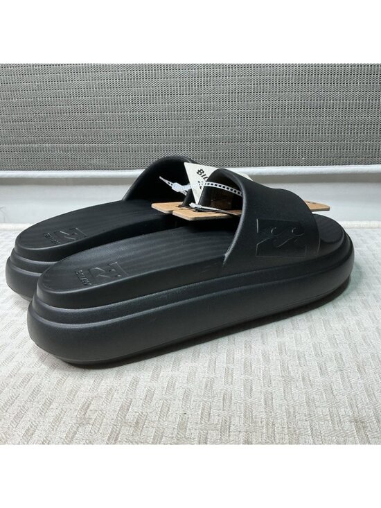 Billabong Women Size 8 Black Platform Cushion Slides Sandal Comfort Shoe NEW